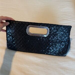 Chateau Elegant Black Sequin Clutch